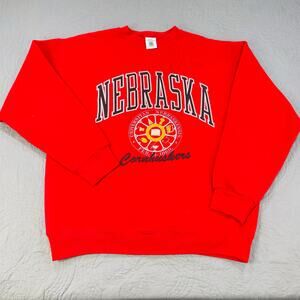 Vintage‎ Nebraska Cornhuskers Sweatshirt Mens L College University Crest Shield